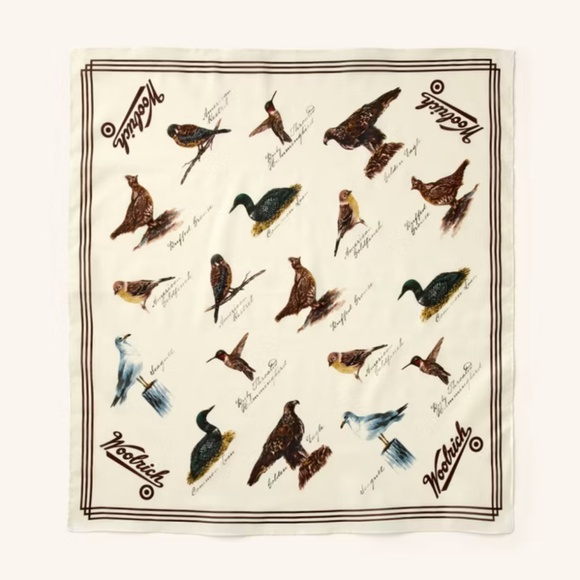 Woolrich x Target Adult Bird Motif Cotton Bandana - Woolrich x Target Cream Mult - Picture 1 of 4